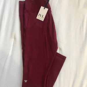 High rise burgundy IVL collective leggings 10 NWT